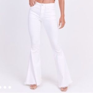 Just Black Denim White Flare Jeans